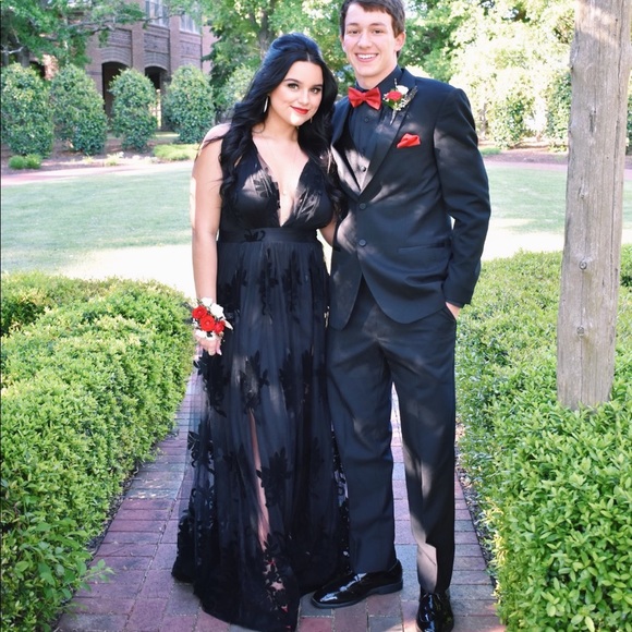 Black Tulle Prom Dress - Picture 2 of 3